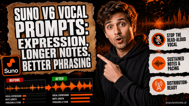 Suno v6 Vocal Prompts: More Expression, Longer Notes and Better Phrasing (2026) featured image
