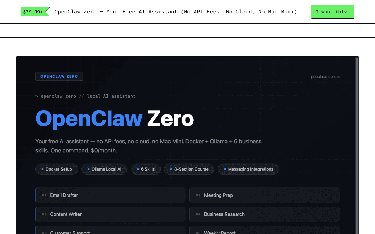 OpenClaw Zero — Gumroad product page