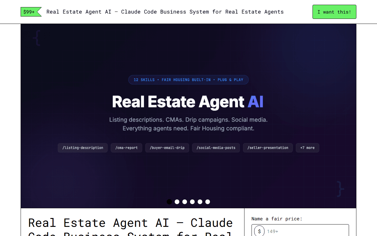 Real Estate Agent AI — Gumroad product page