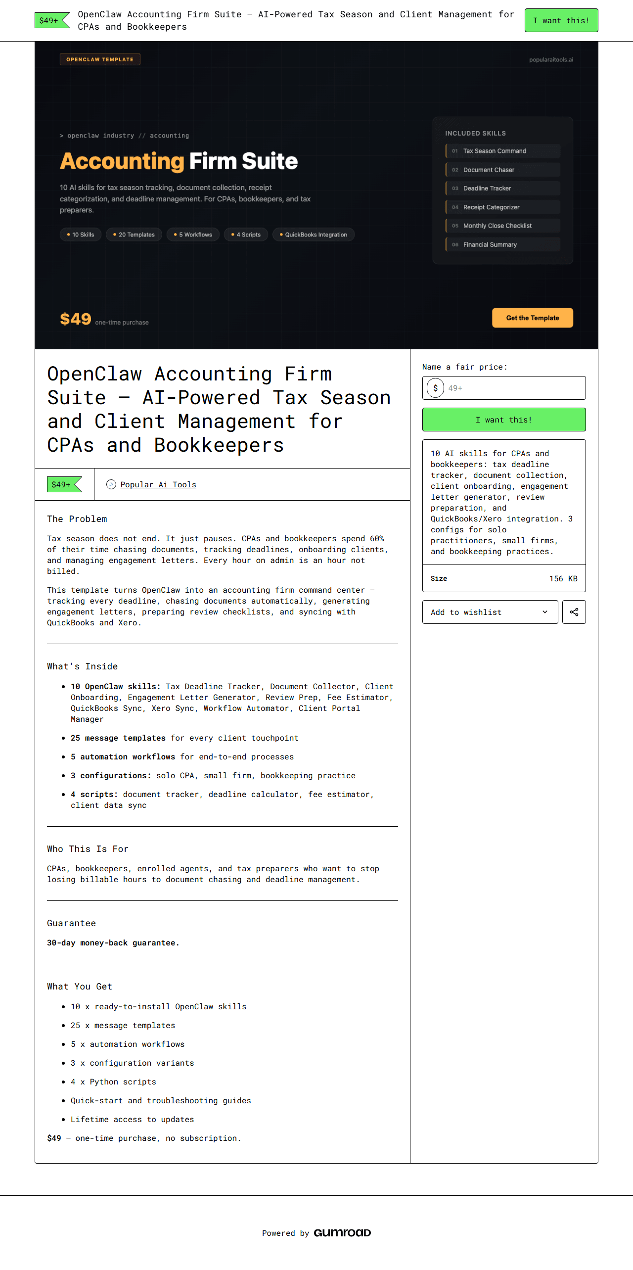OpenClaw Accounting Firm Suite — full Gumroad product page
