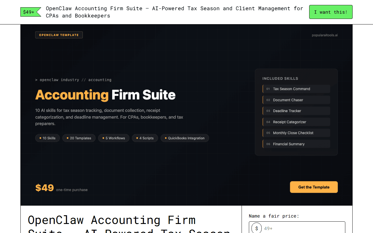 OpenClaw Accounting Firm Suite — Gumroad product page