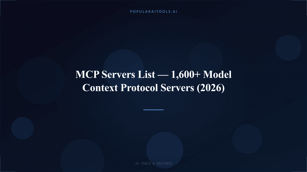 MCP Servers List โ 1,600+ Model Context Protocol Servers (2026)