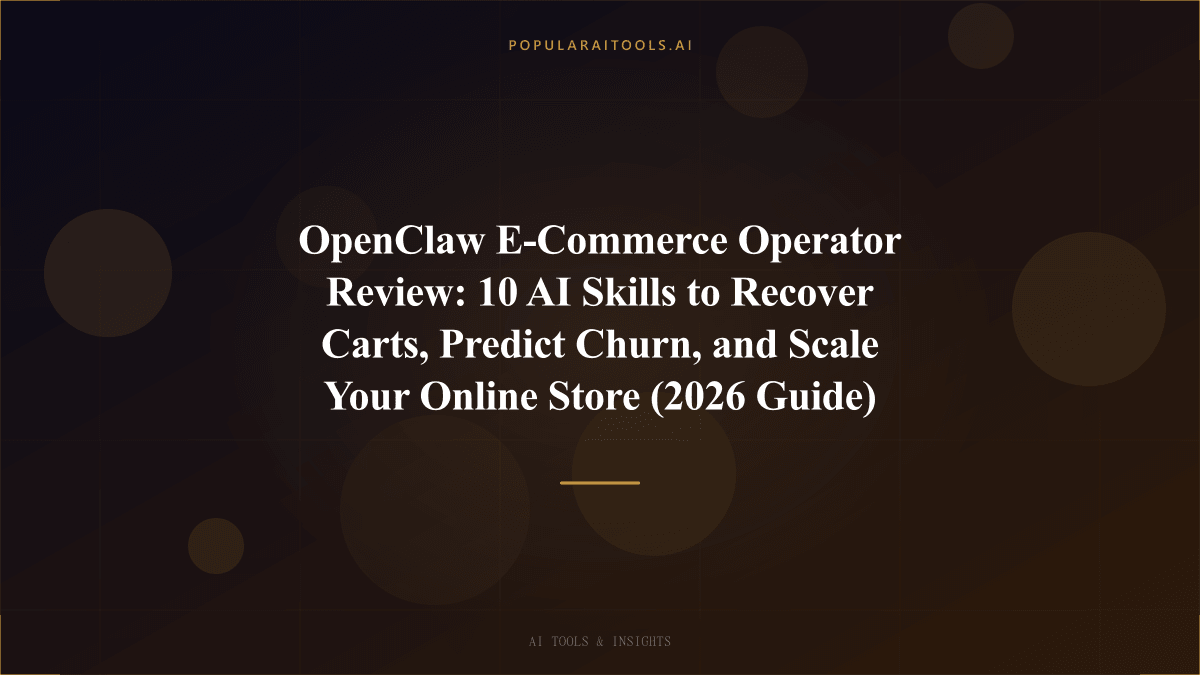 OpenClaw E-Commerce Operator Review: 10 AI Skills to Recover Carts, Predict Churn, and Scale Your Online Store (2026 Guide) featured image