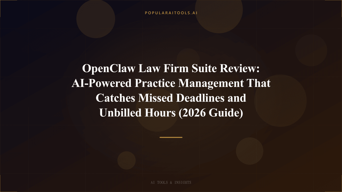 OpenClaw Law Firm Suite Review: AI-Powered Practice Management That Catches Missed Deadlines and Unbilled Hours (2026 Guide) featured image