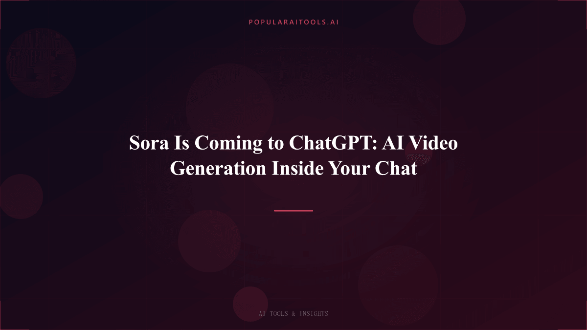 Sora Is Coming to ChatGPT: AI Video Generation Inside Your Chat