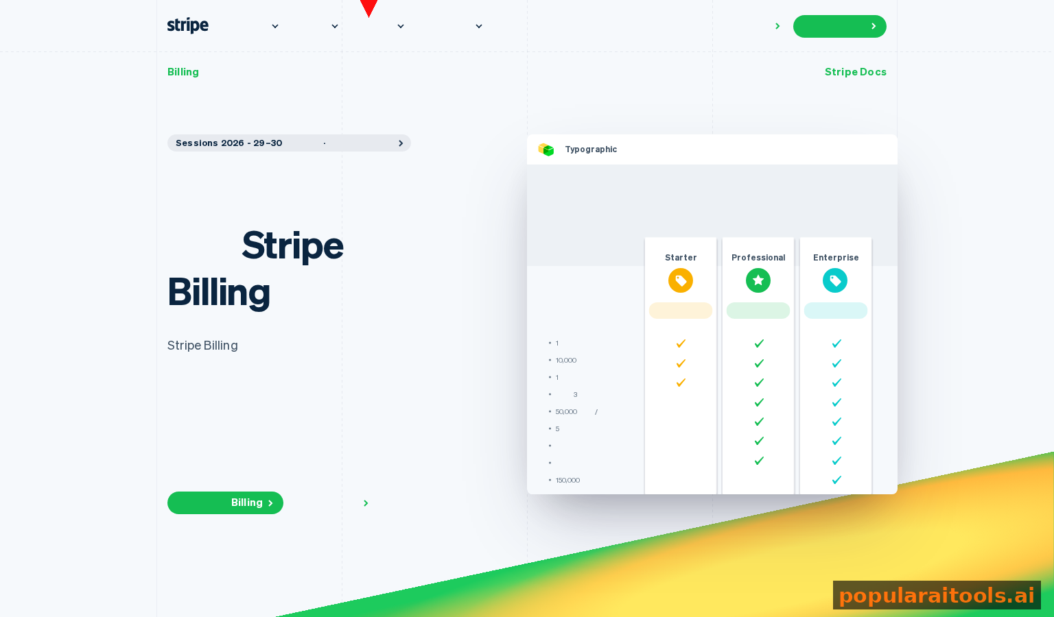 Stripe billing and subscription management interface