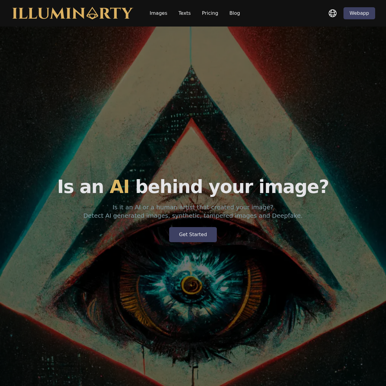 Illuminarty — specialized AI art detector with focus on Midjourney and Stable Diffusion outputs