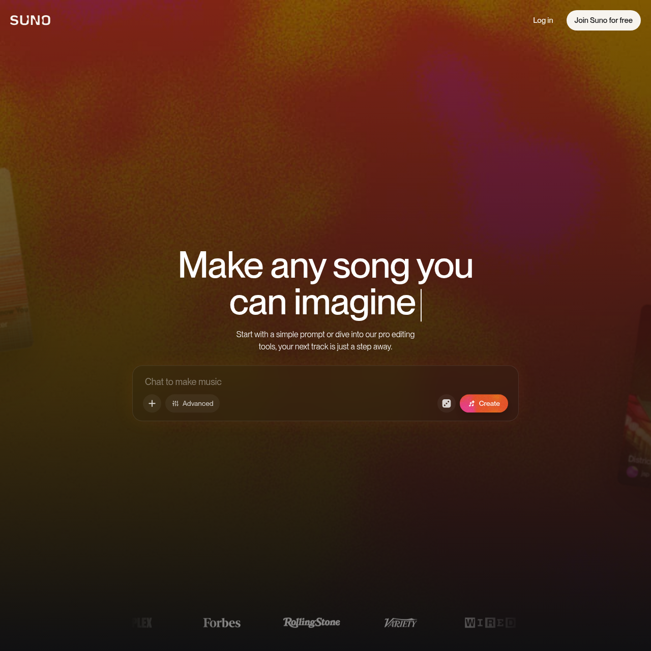 Suno AI music generator — outputs ship with embedded spectral watermarks that detectors look for