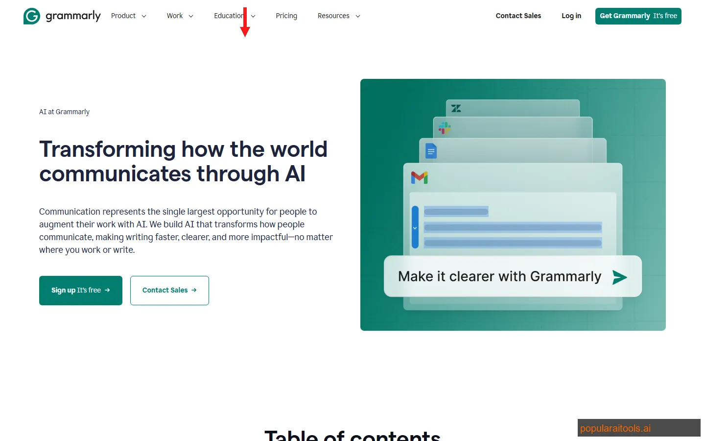 Grammarly AI writing assistant showing real-time suggestions for business communication