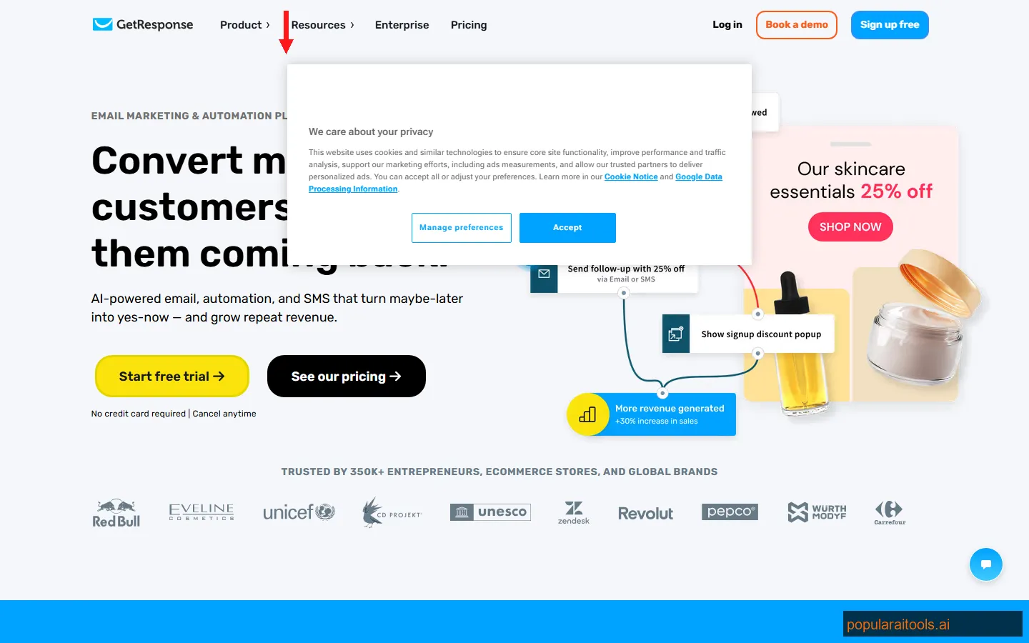 GetResponse AI email marketing platform