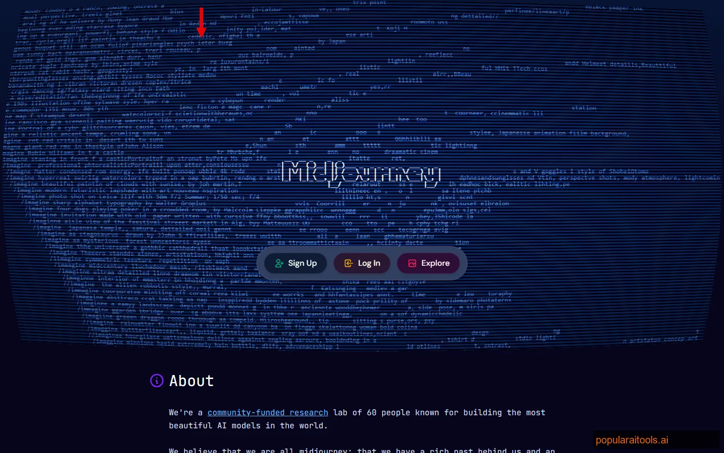 Midjourney AI art generation interface