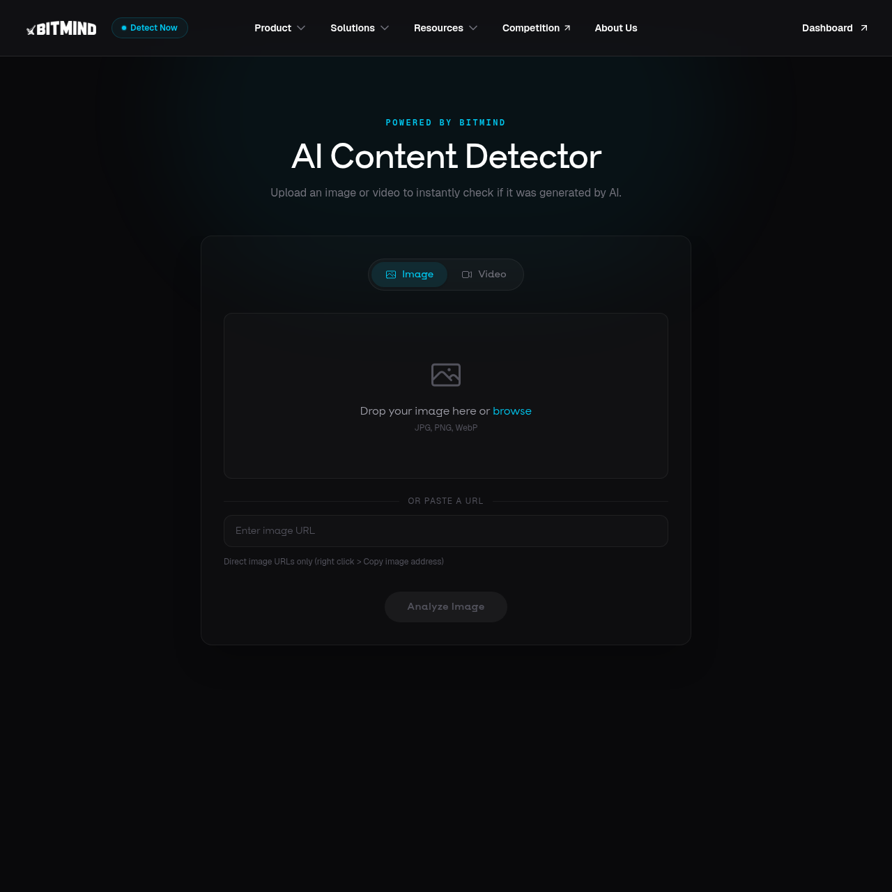 BitMind AI Content Detector — free public detection for image and video, powered by Bittensor