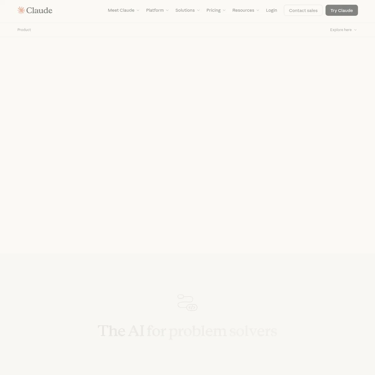 Claude by Anthropic homepage — best AI app on iOS for writing and reasoning