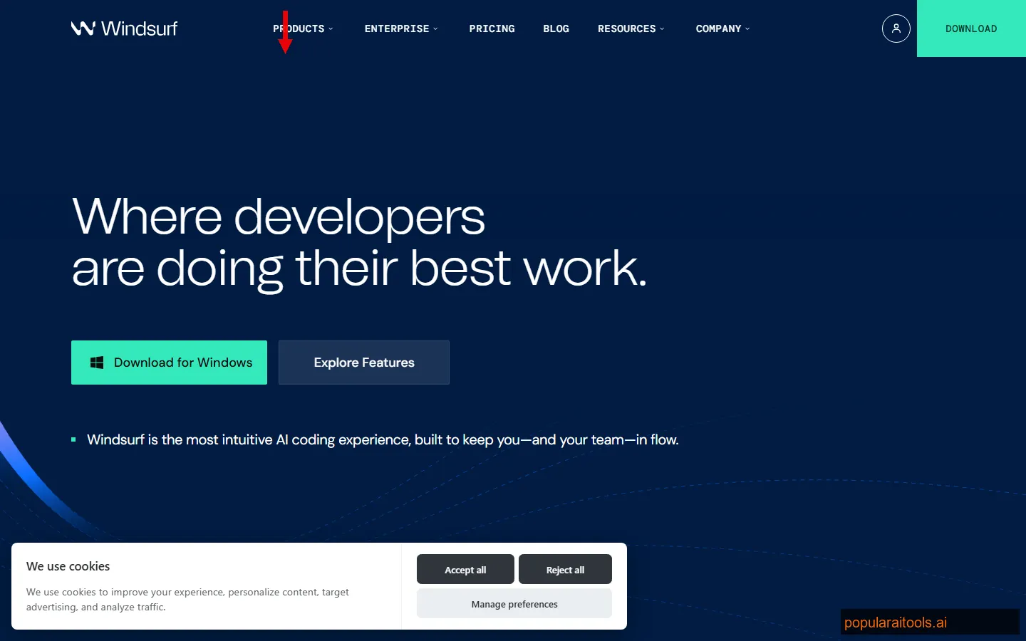 Windsurf IDE showing Cascade flow and SWE-1.5 model integration