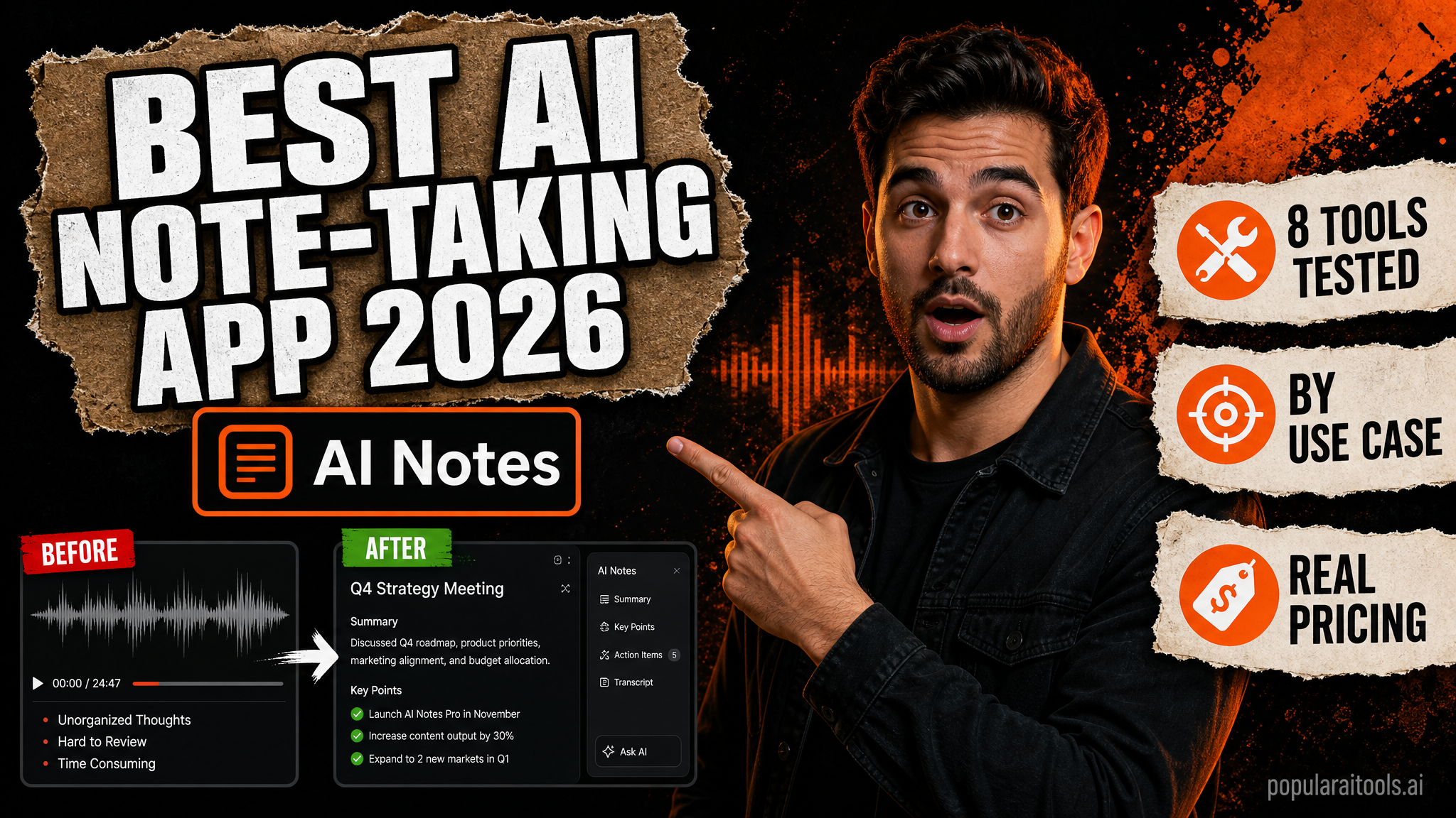 Best AI note-taking app 2026 — Granola, Mem, Tana, Notion AI, Obsidian, Otter, Fathom, Apple Notes tested by use case