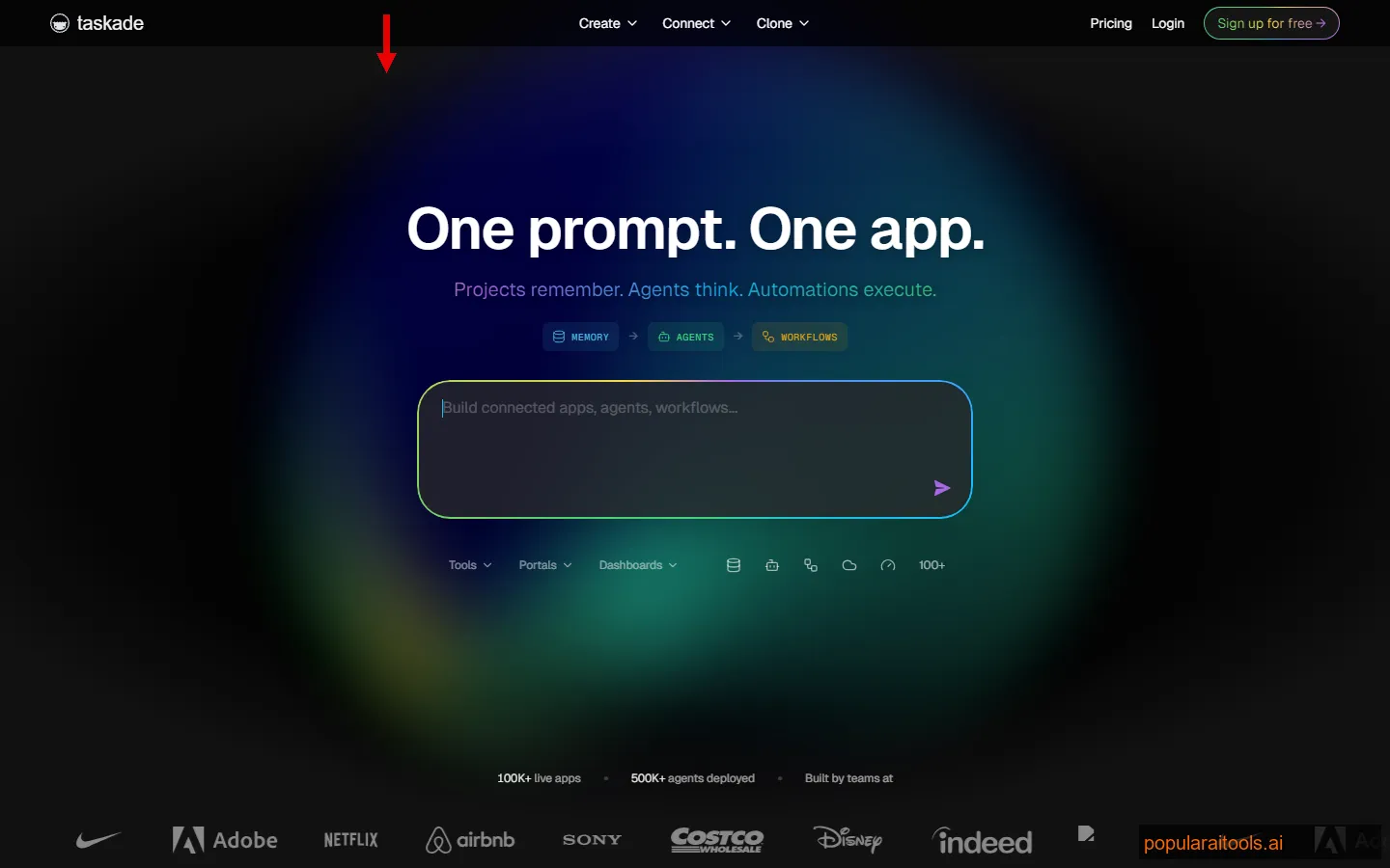 Taskade AI workspace showing project boards, AI agents, and automated workflows for freelancers