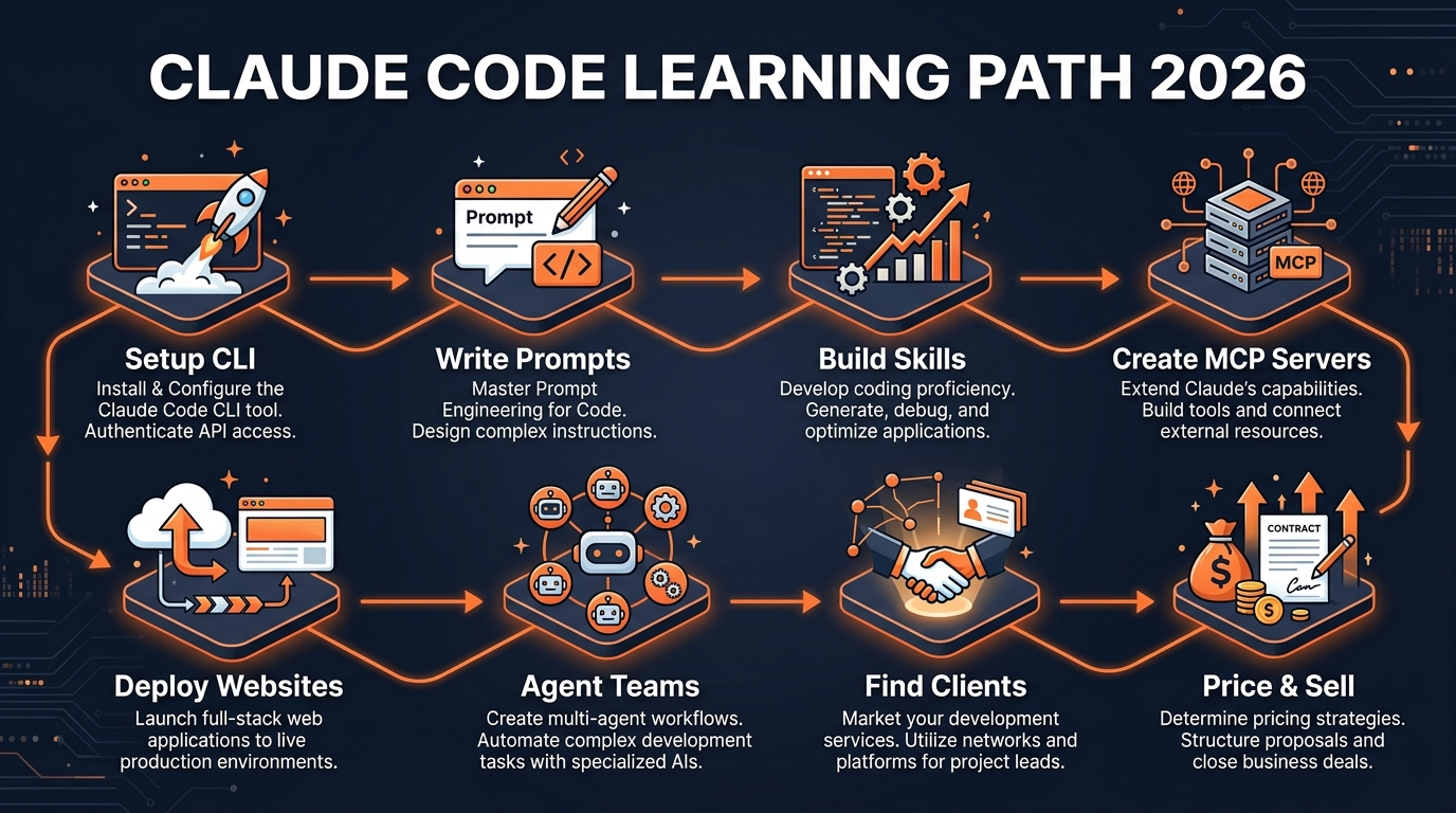 Claude Code learning path from setup to first client