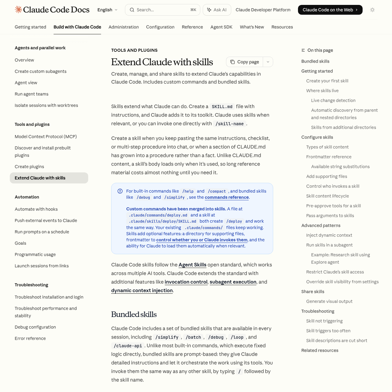 Claude Code Skills documentation — Level 4 starts here