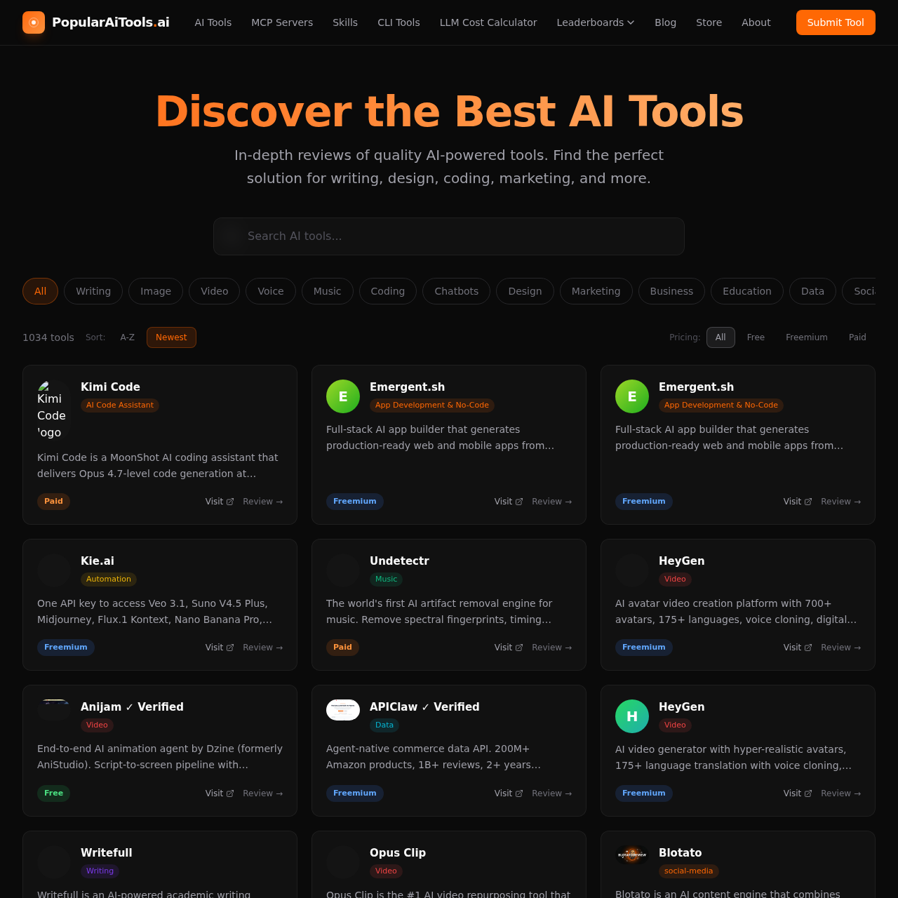 PopularAiTools tools index — the ecosystem of skills, MCPs, and agents you'll be steal-and-adapt-ing from