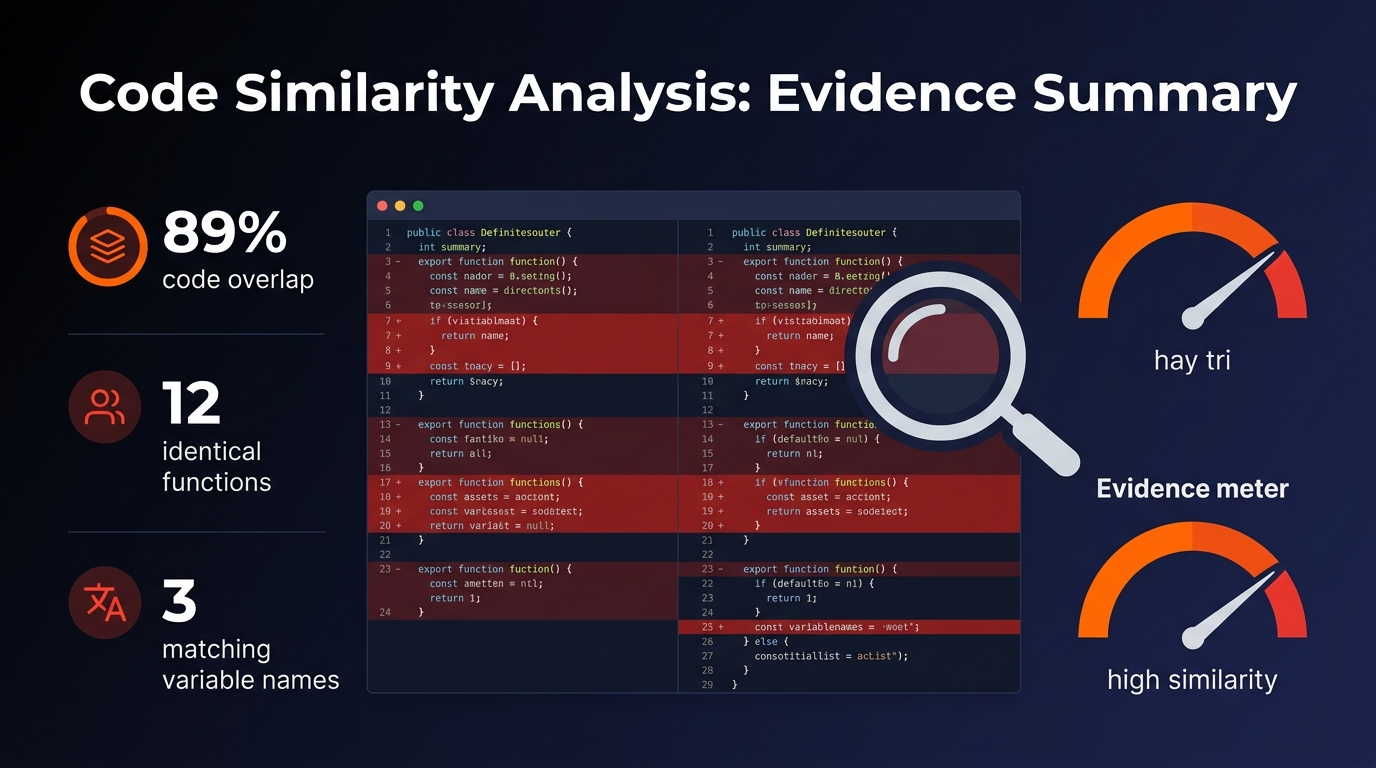 Code similarity analysis showing evidence of code overlap between Cursor and Kimi