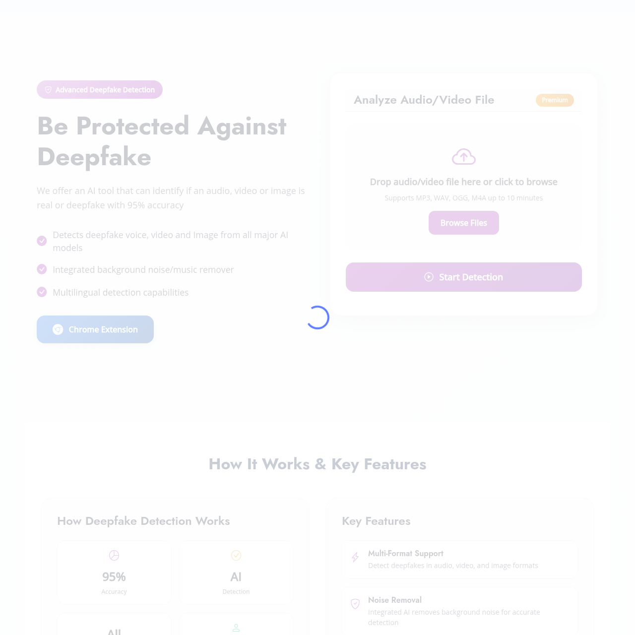 DeepfakeDetector.ai — free public deepfake detection with single-file upload