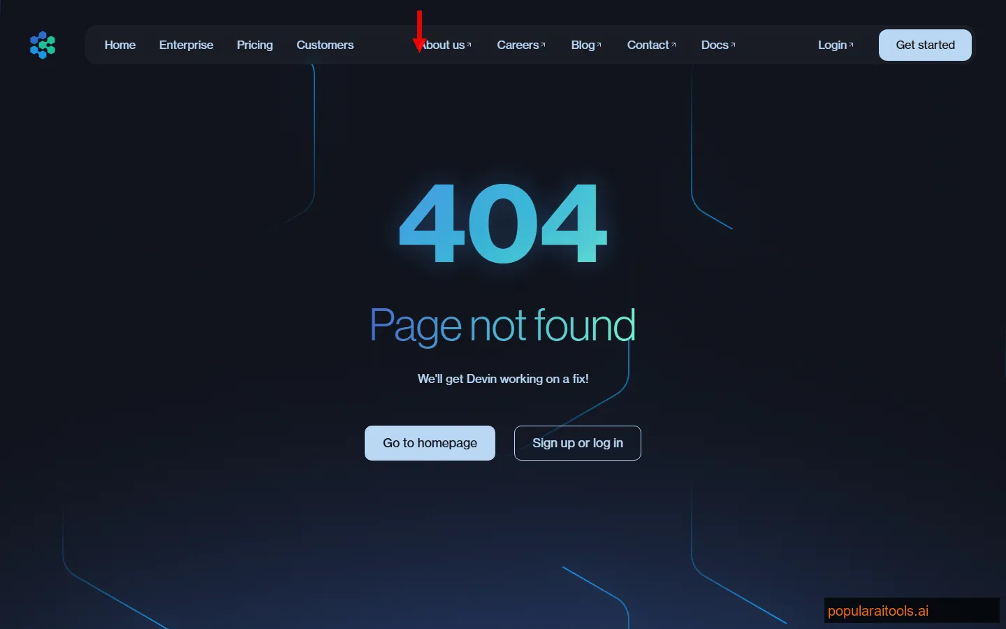 Devin AI blog page showing case studies and engineering insights from Cognition AI