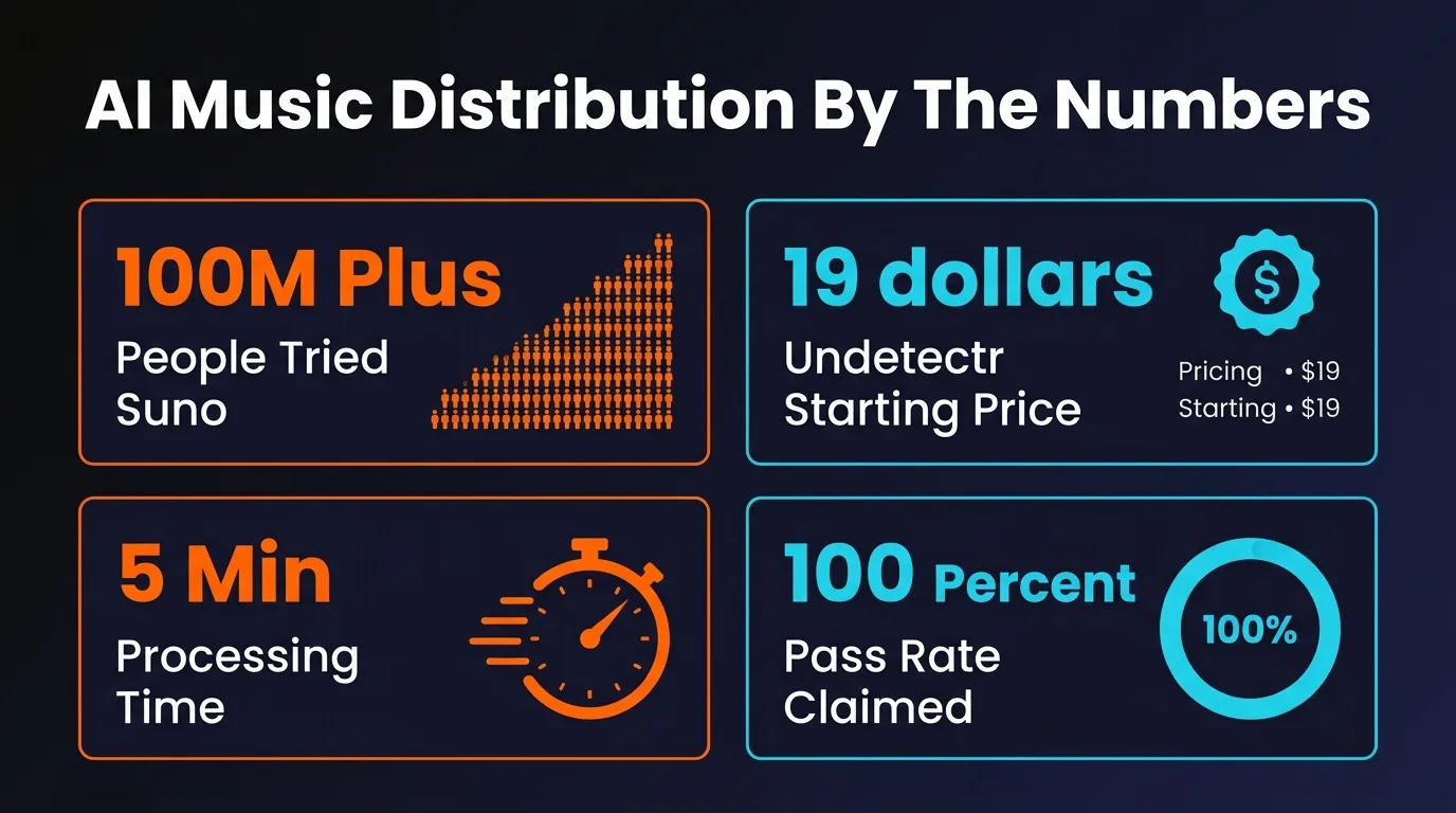 Spotify playlist pitching statistics and release timeline for AI music distribution