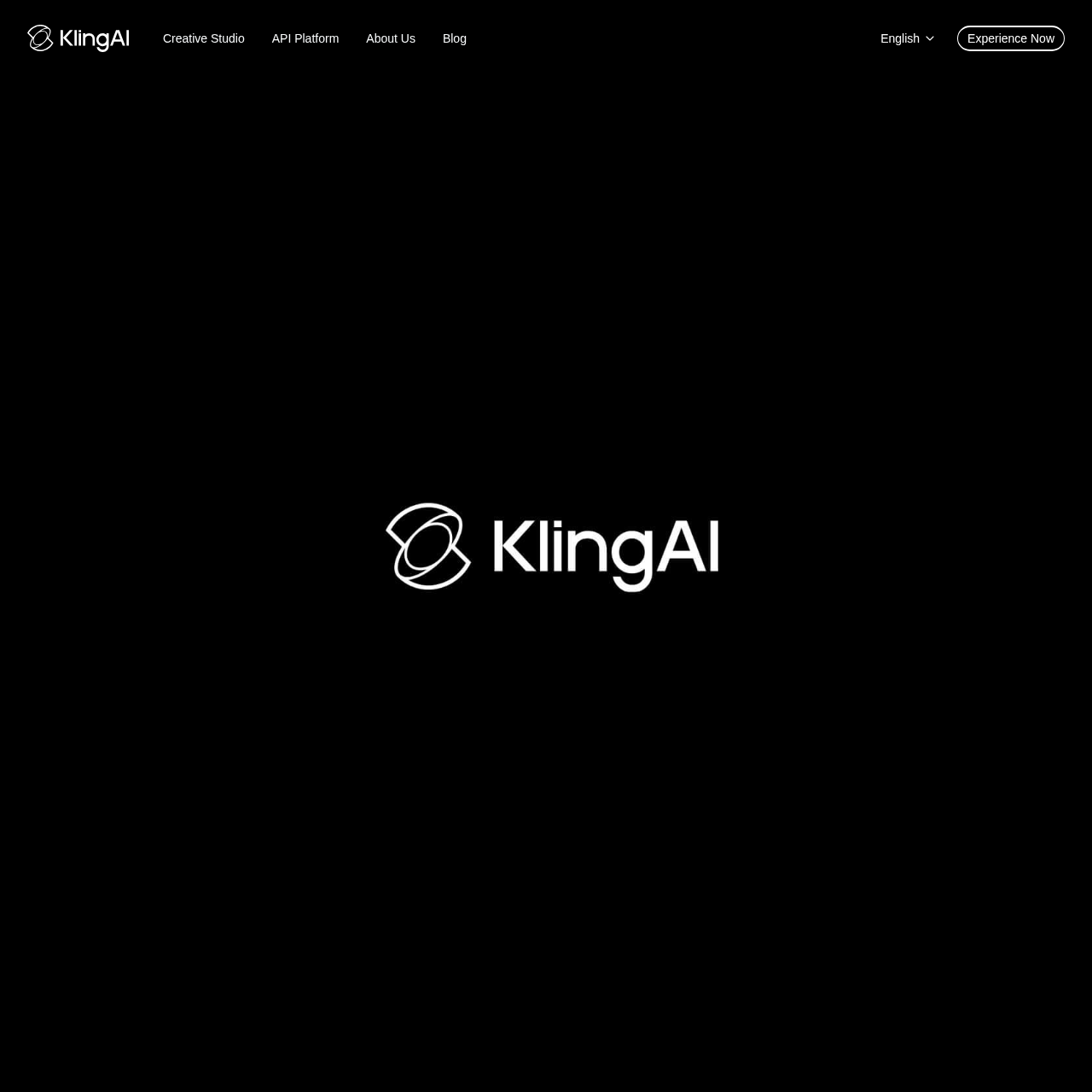 Kling AI homepage
