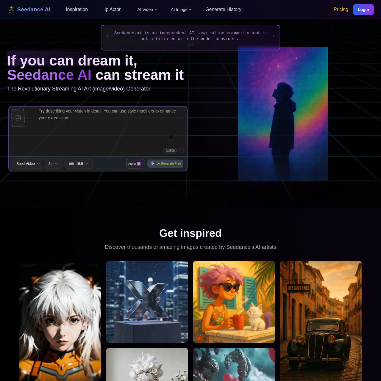 Seedance 2.0 homepage