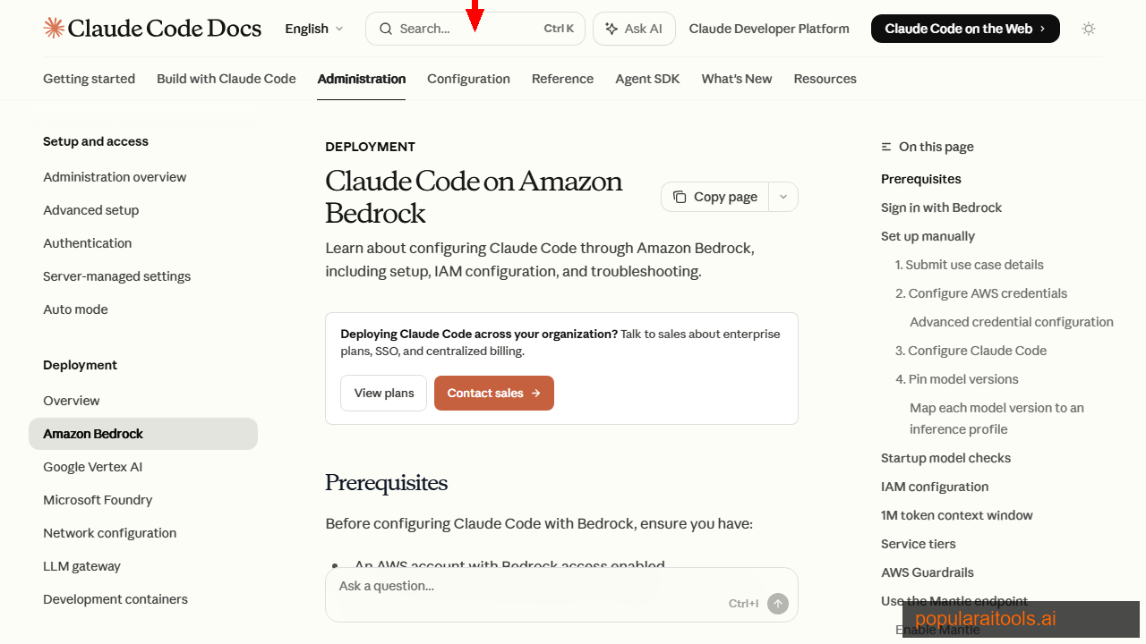 Claude Code on Amazon Bedrock documentation