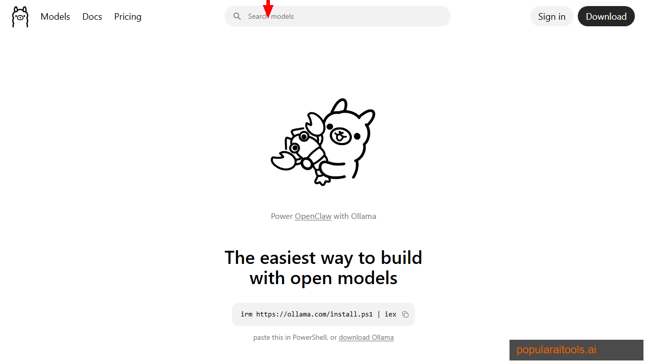 Ollama homepage