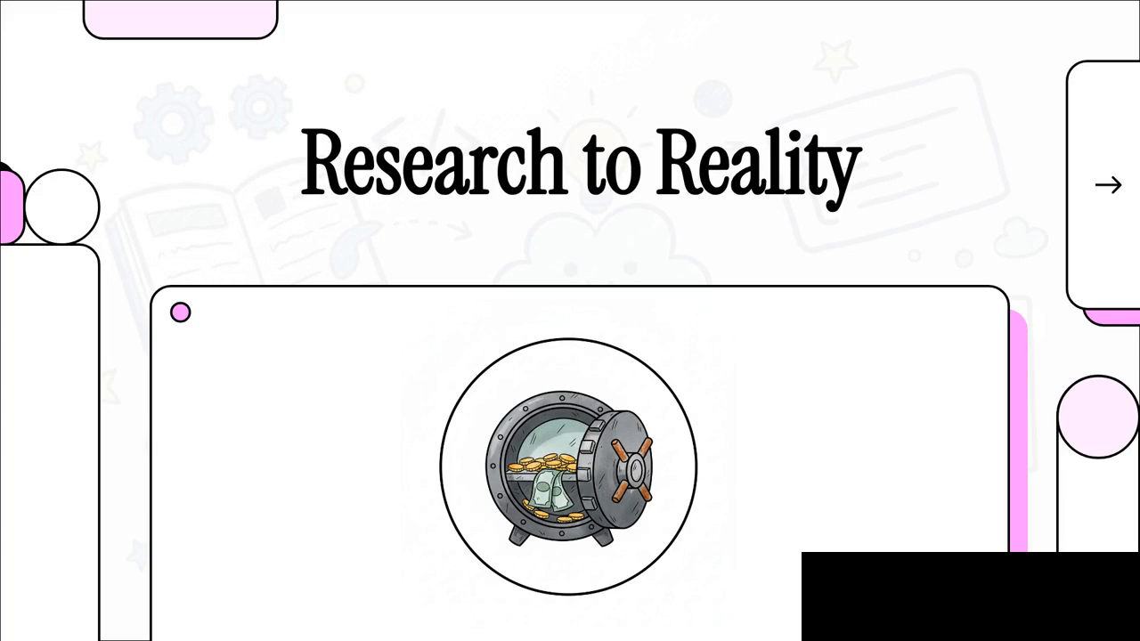 Intro slide from the explainer video — Research to Reality