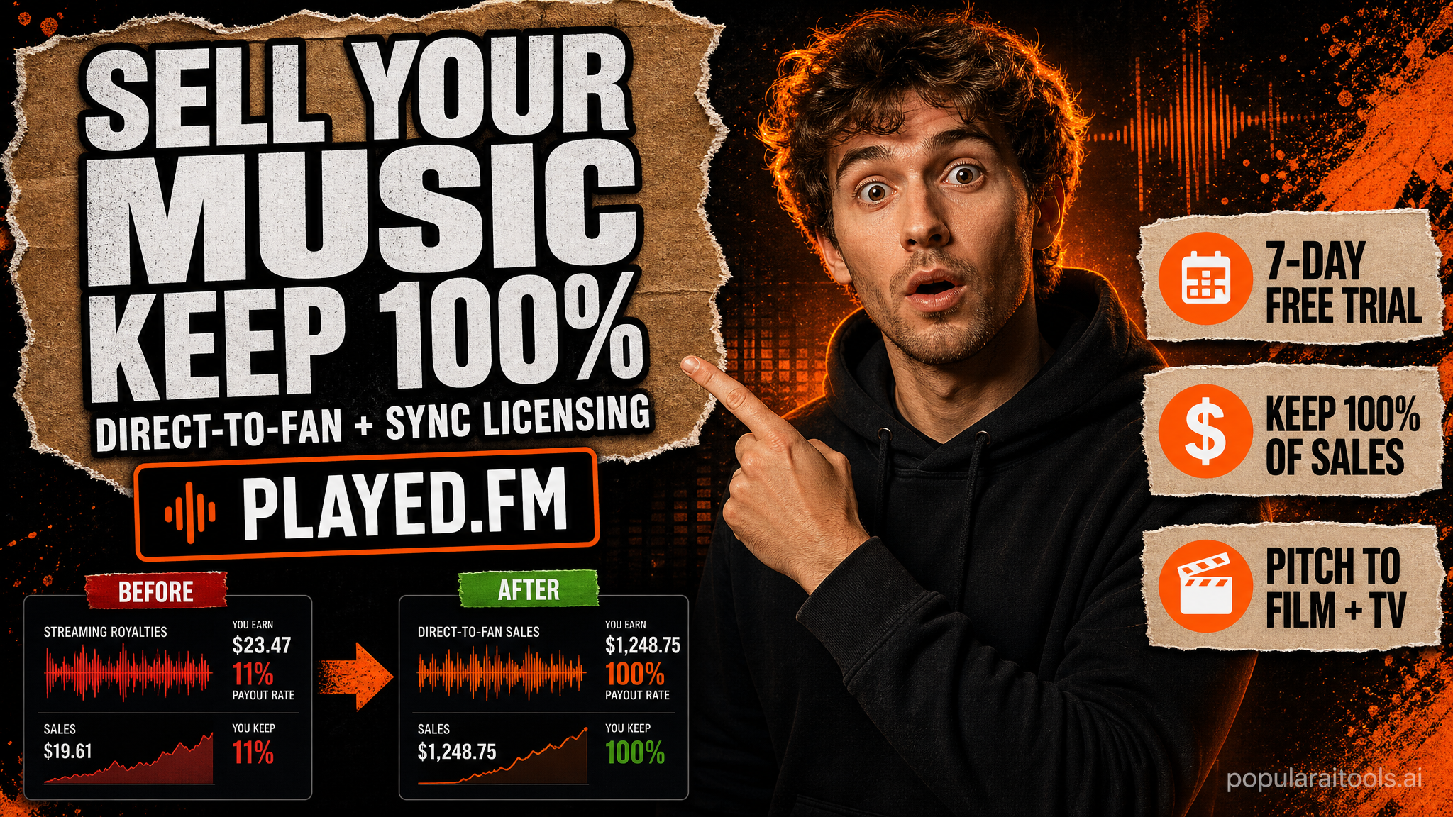 Sell Your Music Directly to Fans and Keep 100% — played.fm’s 7-Day Free Trial featured image