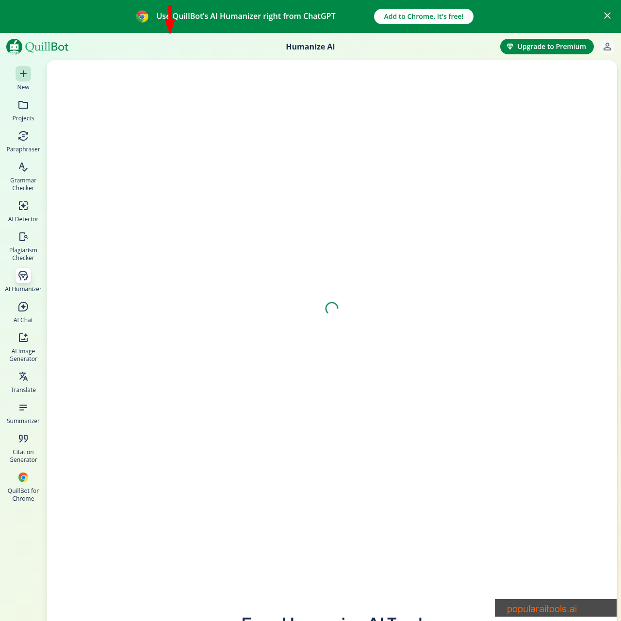 QuillBot AI Humanizer tool that rewrites text to sound more natural and pass AI detection