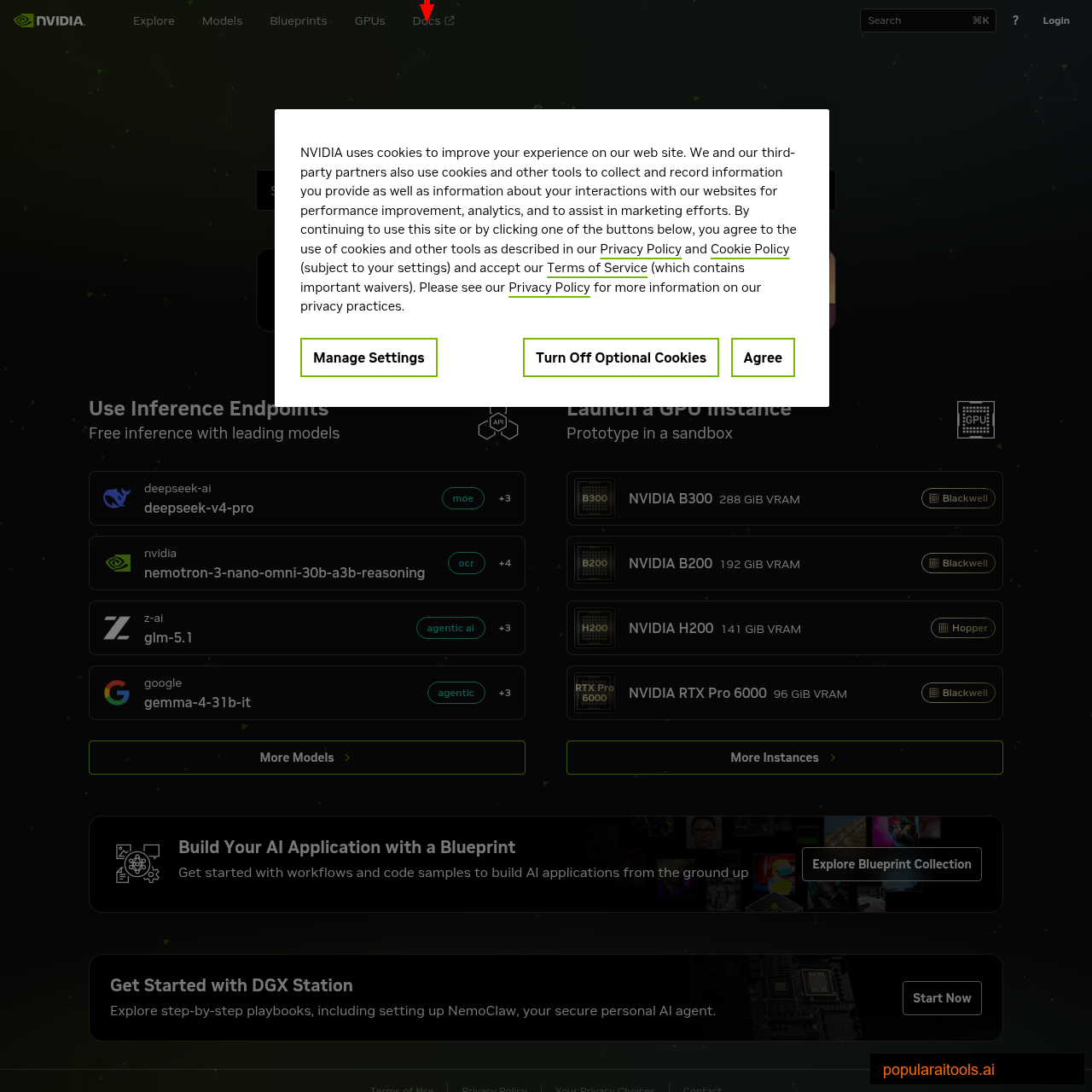 NVIDIA Build platform for generating free NIM API keys