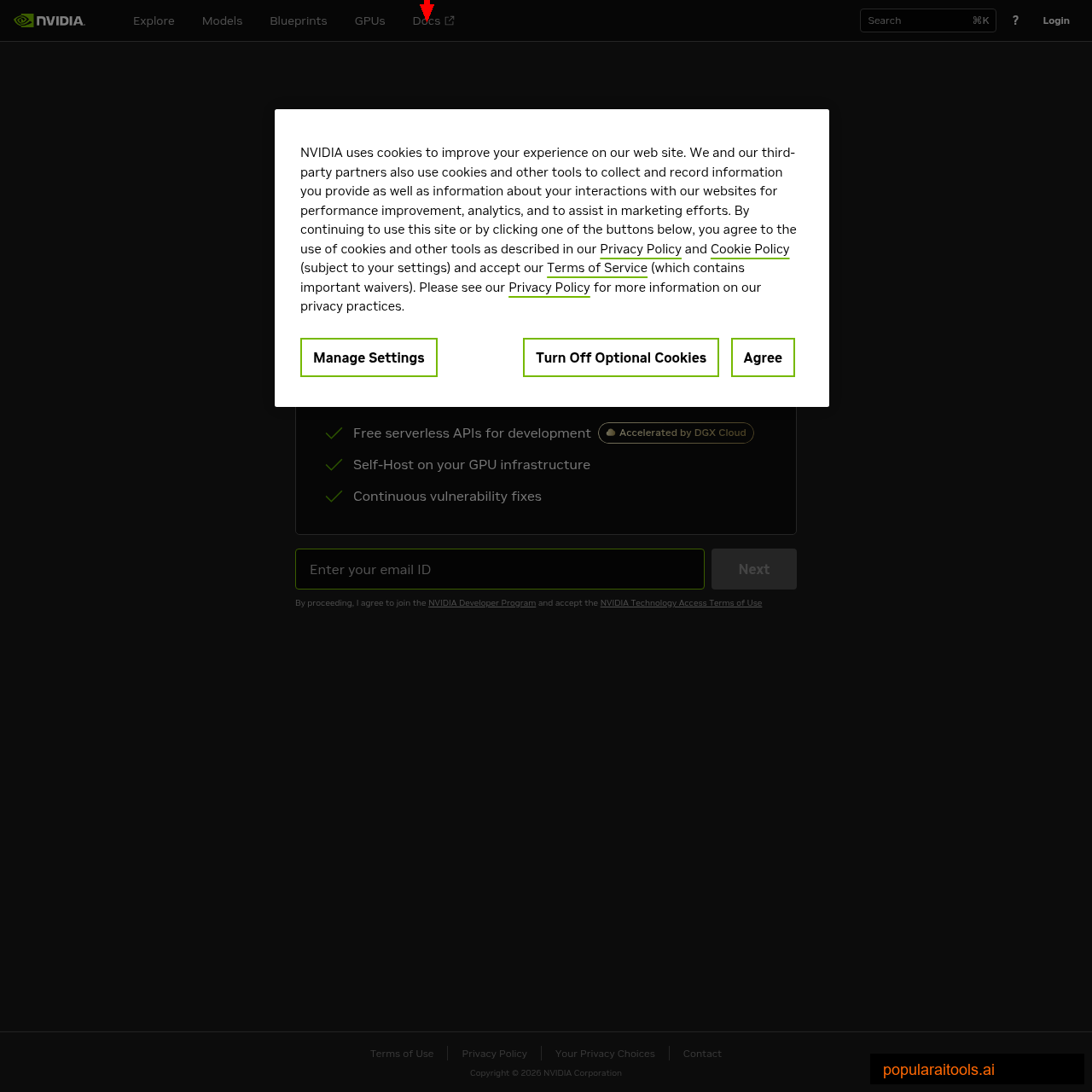 NVIDIA NIM API settings page for managing API keys