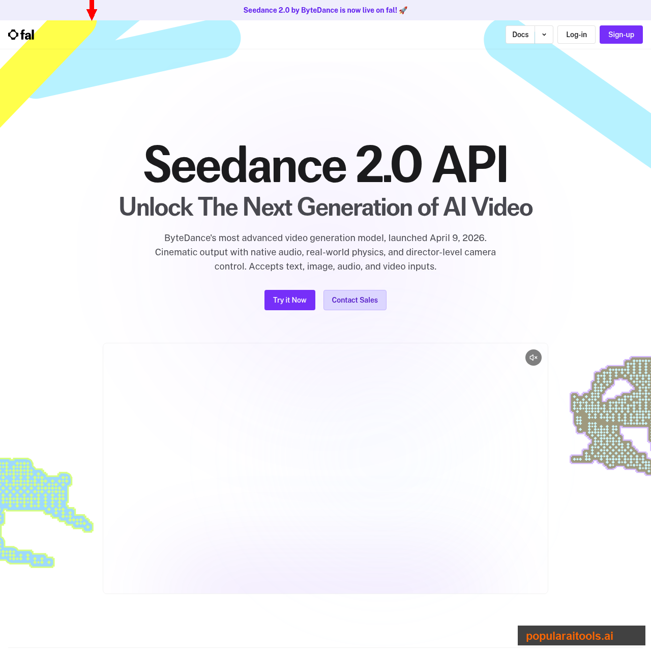 fal.ai Seedance 2.0 listing page showing an alternative provider