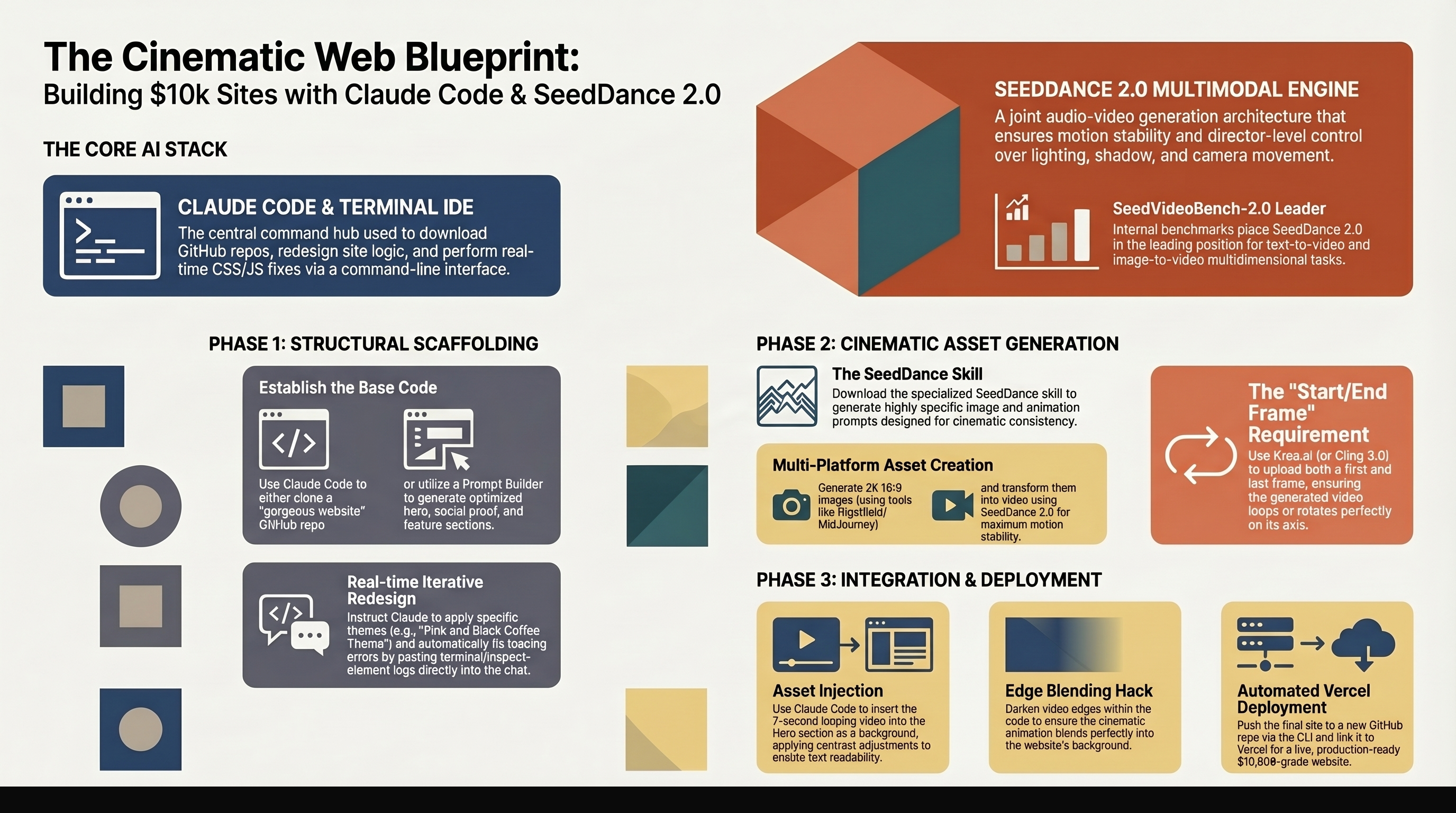 Complete Seedance + Claude Code pipeline infographic