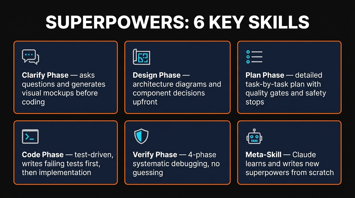 Superpowers 6 key skills infographic