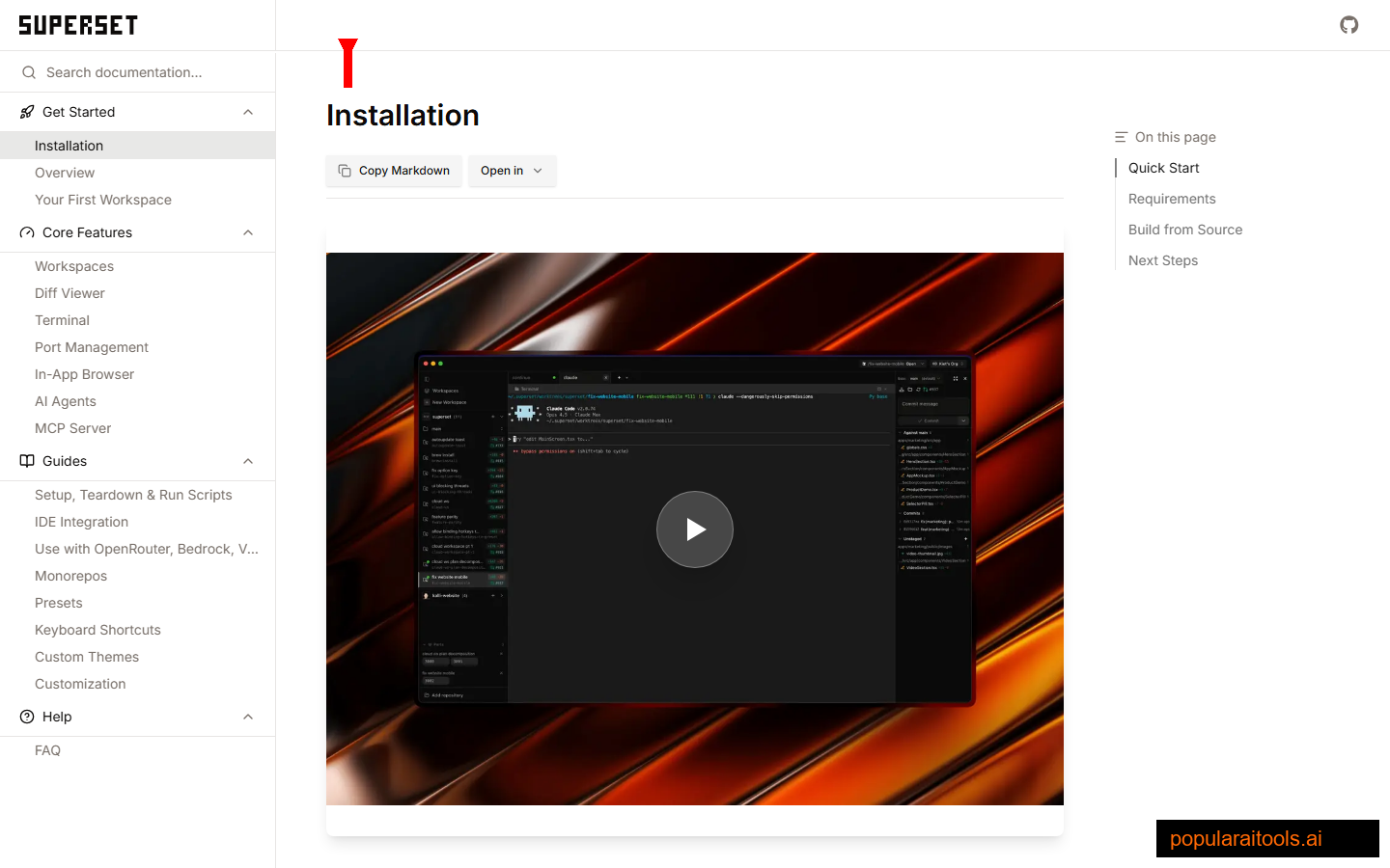 SuperSet documentation site