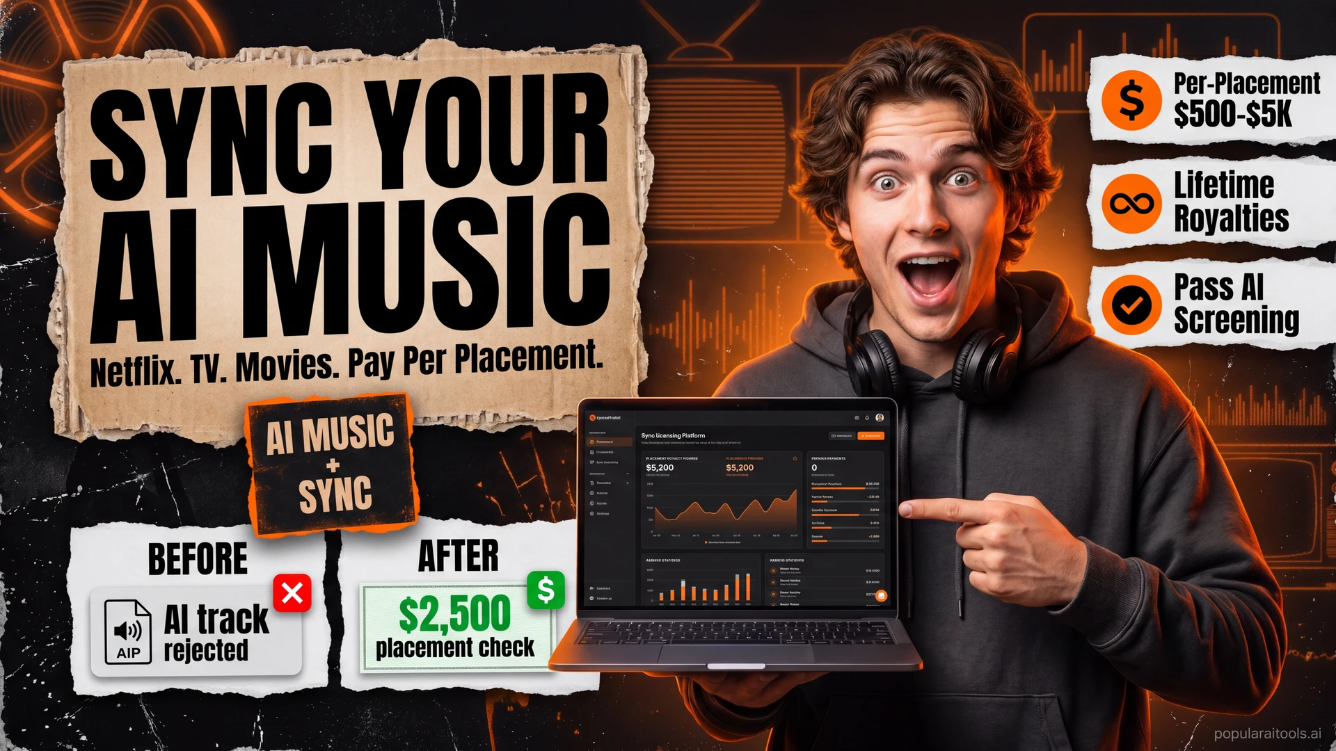 Sync Licensing for AI Music: How to Land Netflix/TV/Movie Placements featured image
