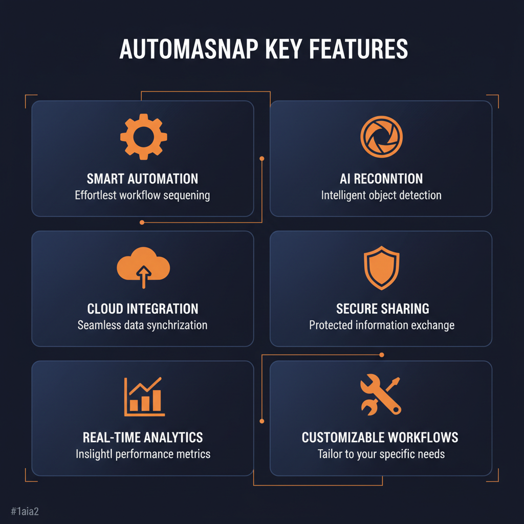 AutomaSnap key features infographic showing main capabilities