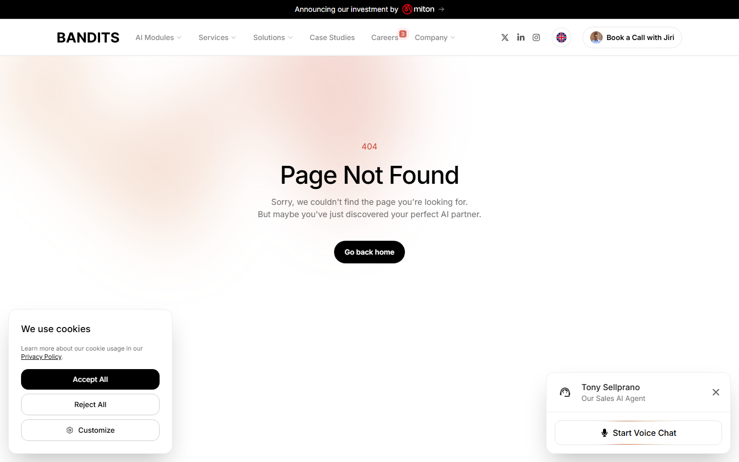 Bandits official pricing page