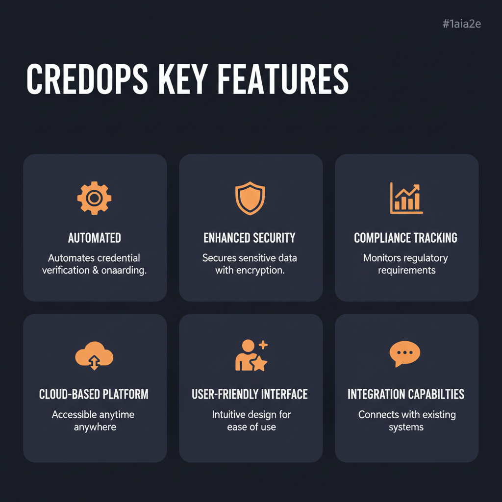 CredOps key features infographic showing main capabilities