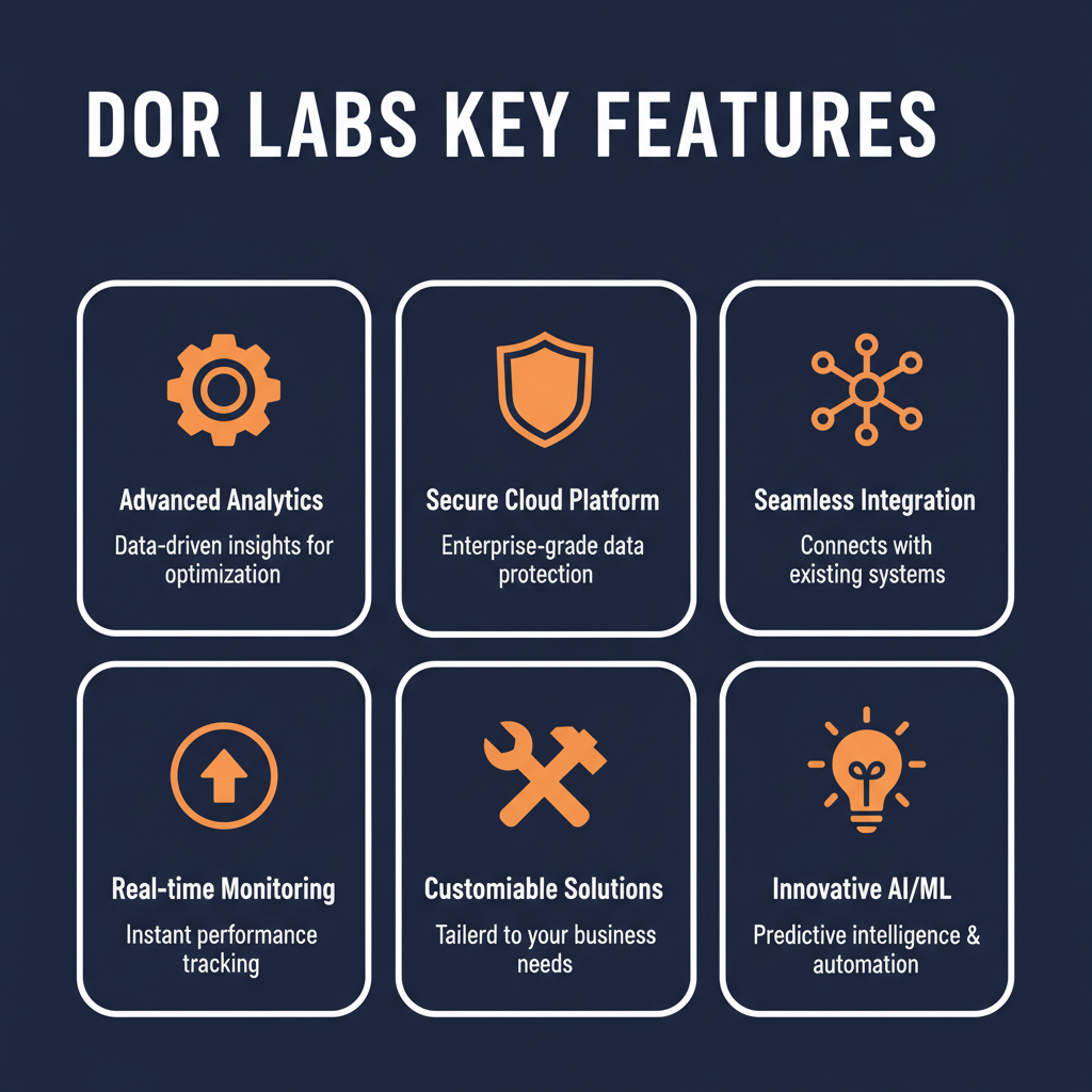 Dor Labs key features infographic showing main capabilities