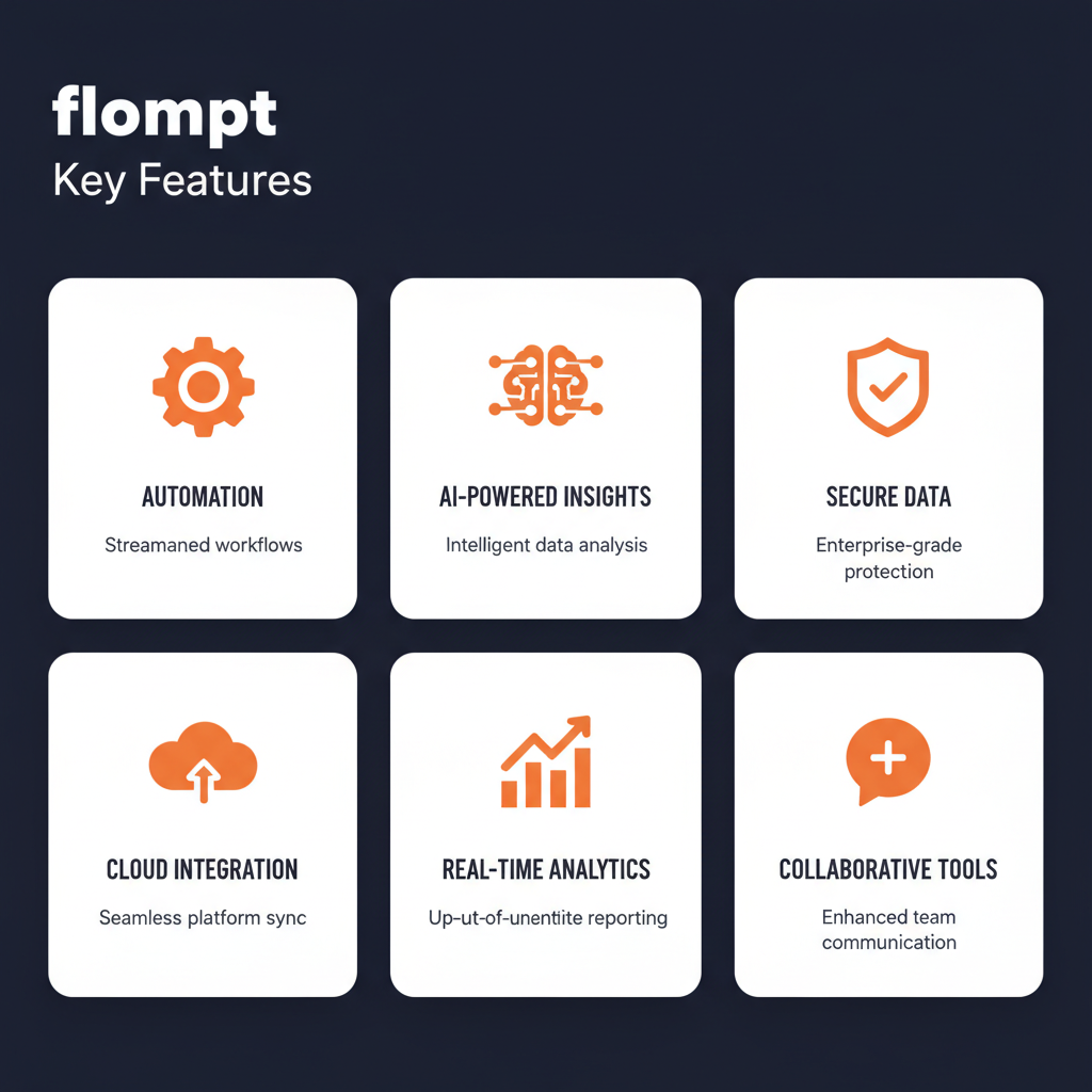 flompt key features infographic showing main capabilities