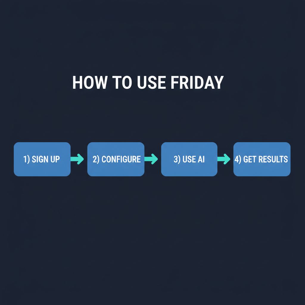 Friday workflow diagram showing step-by-step process to get started