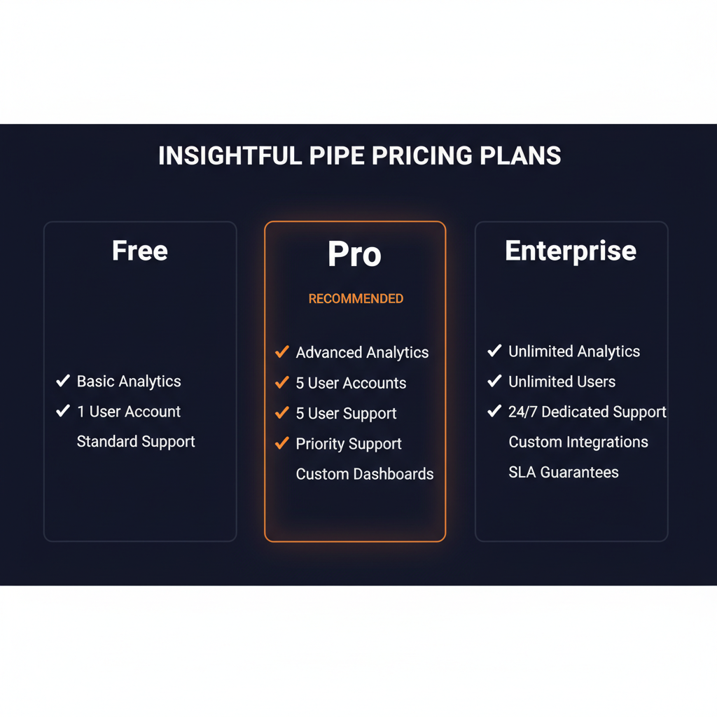 Insightful Pipe pricing comparison showing plan tiers and features
