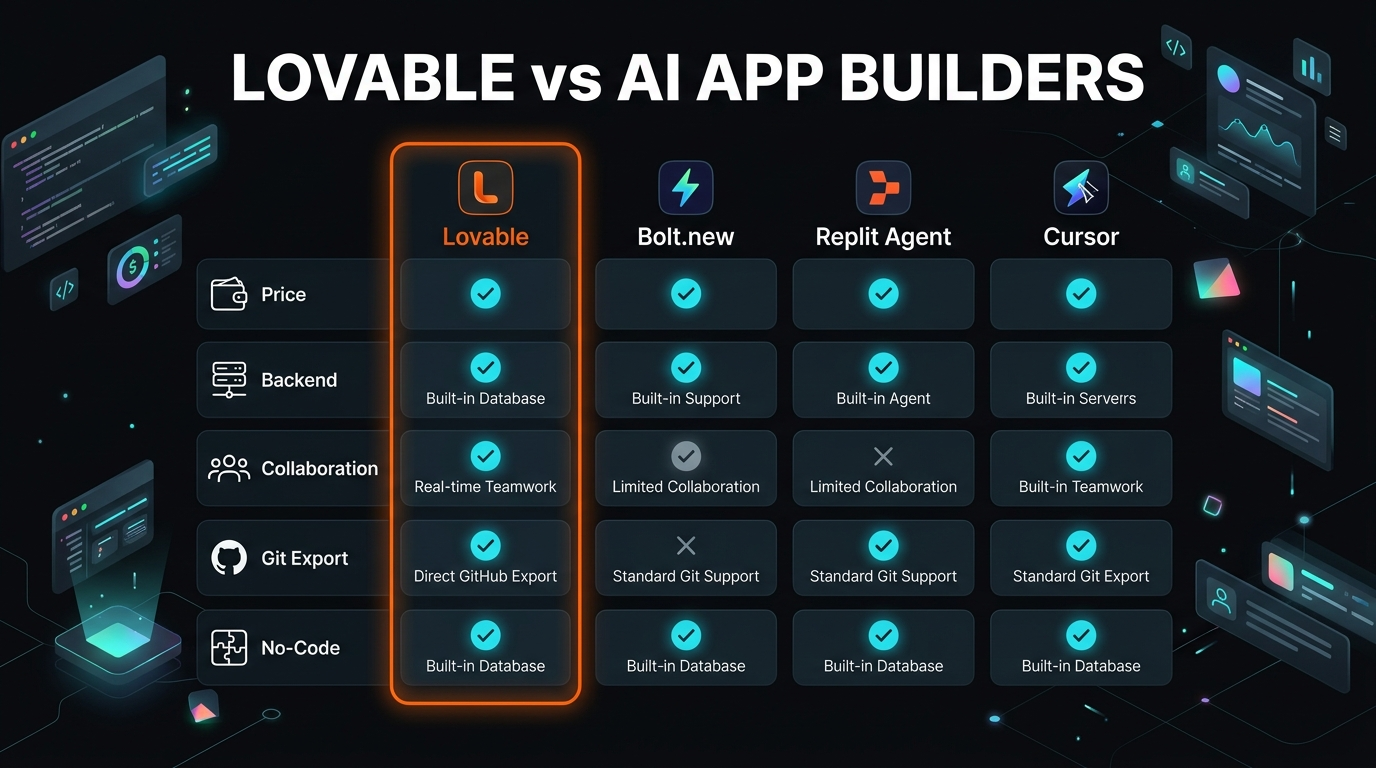 Lovable vs alternatives comparison infographic