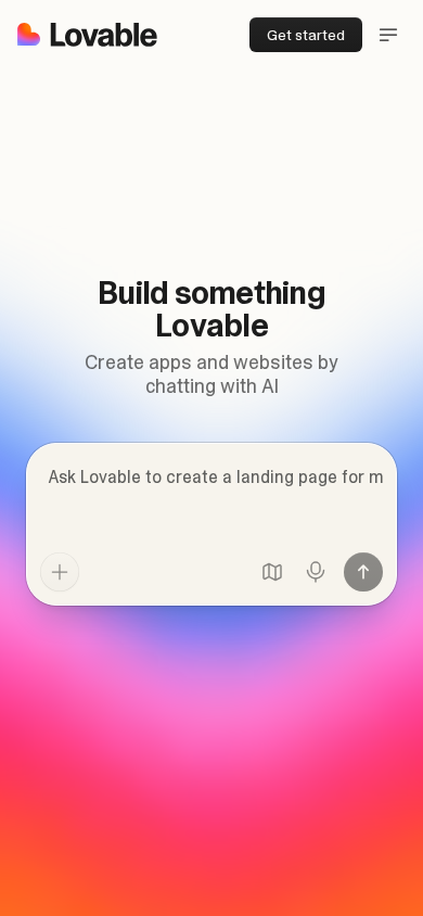 Lovable mobile interface preview